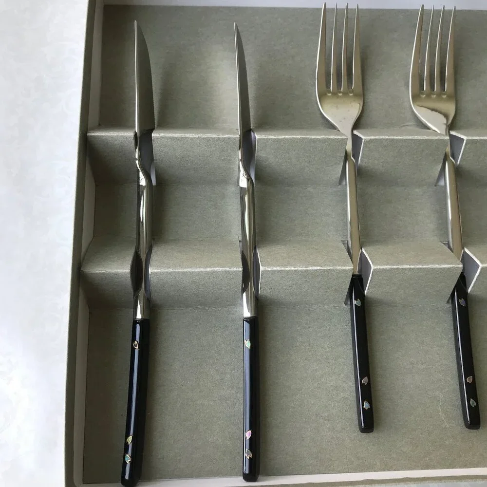 New Wajima Nuri  set, pearl of mother inlay, Artisan Handcrafted, Japan